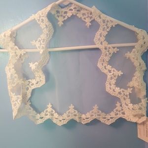 Lace bridal shawl/coverlet